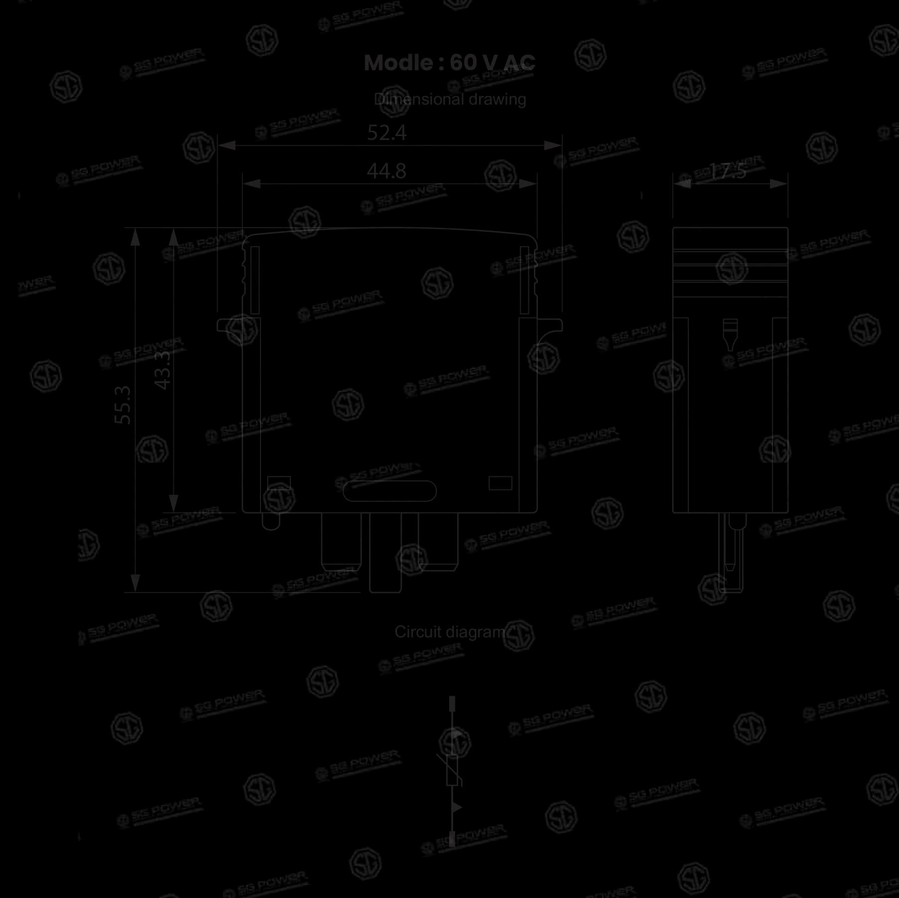 SG Power 60 V AC Surge Protection Device Drawing 1