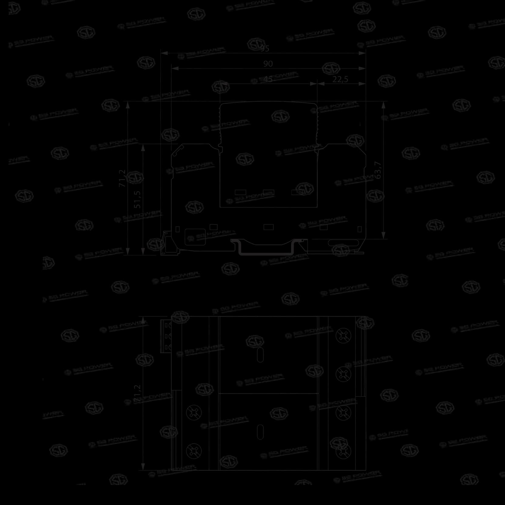 SG Power Class B for 1-Phase Surge Protection Device Drawing